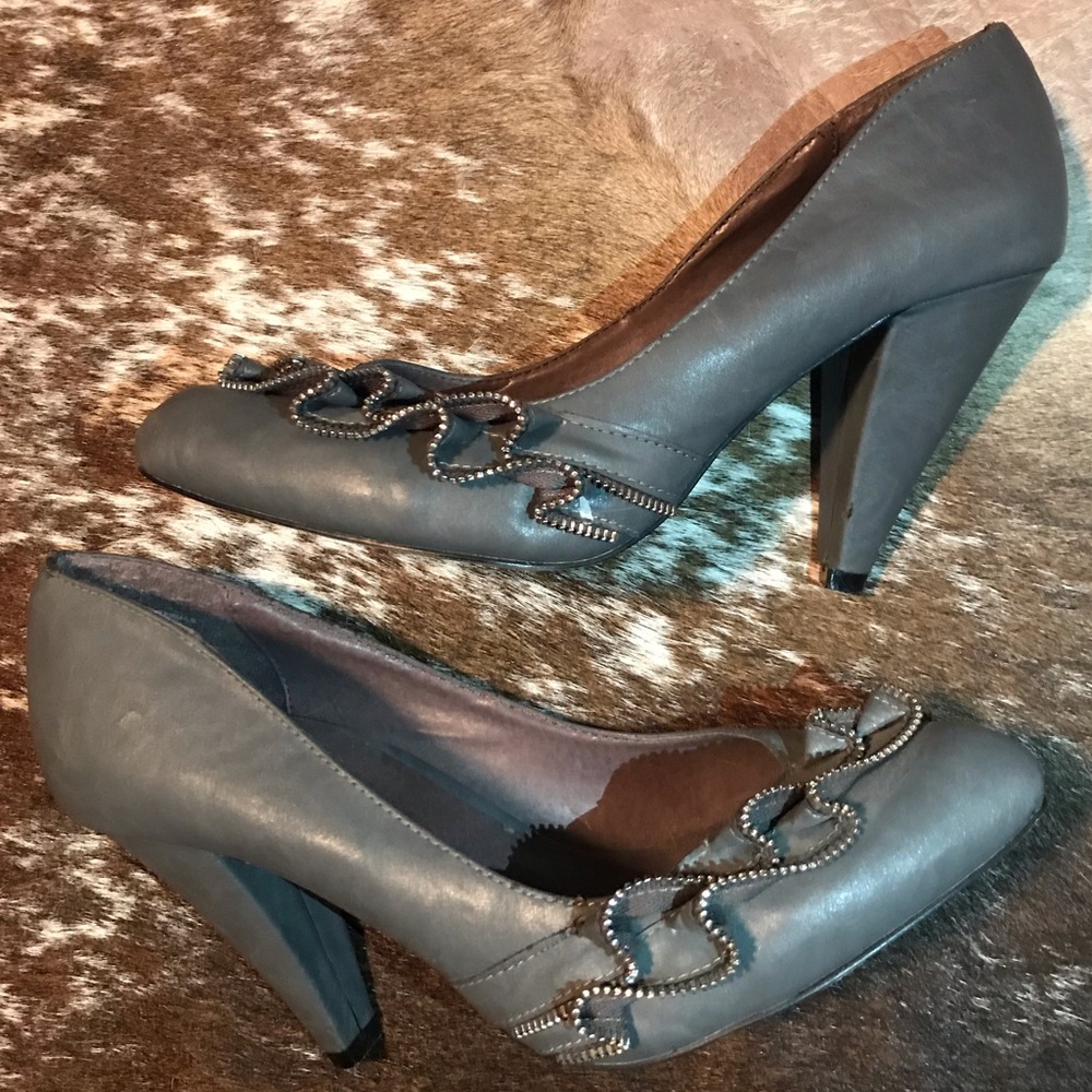 Madden Girl grey zipper heels. Size 10